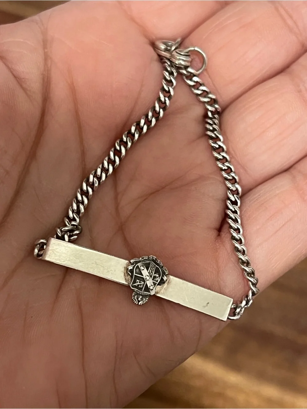Vtg Rare Fraternity Sorority Sterling Silver 925 Bracelet Crest Shield Insignia